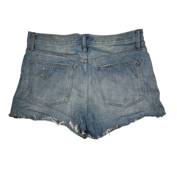 Madewell Relaxed Denim Shorts Mid Rise Button Fly Destroyed Hem Edition 29 - Picture 2 of 12